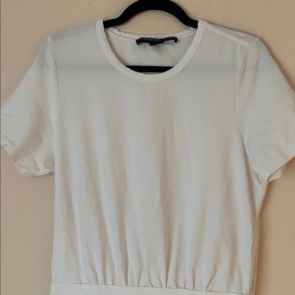 Veronica Beard Noha white flounce tee shirt dress - Picture 3 of 8